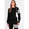 imagePRETTYGARDEN Womens Two Piece Striped Outfits Casual Long Sleeve Top and Sweatpants Matching Tracksuit Jogger Set