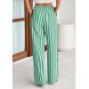imagePRETTYGARDEN Womens Wide Leg Lounge Pants Spring Summer Drawstring Elastic Waist Comfy Striped Pajama Bottoms Trendy ClothesStriped Grey Blue Green
