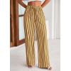 imagePRETTYGARDEN Womens Wide Leg Lounge Pants Spring Summer Drawstring Elastic Waist Comfy Striped Pajama Bottoms Trendy ClothesStriped Khaki Army Green