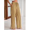 imagePRETTYGARDEN Womens Wide Leg Lounge Pants Spring Summer Drawstring Elastic Waist Comfy Striped Pajama Bottoms Trendy ClothesStriped Khaki Army Green