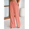 imagePRETTYGARDEN Womens Wide Leg Lounge Pants Spring Summer Drawstring Elastic Waist Comfy Striped Pajama Bottoms Trendy ClothesStriped Pink Orange