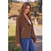 imagePRETTYGARDEN Womens Winter Moto Jacket Faux Suede Long Sleeve Zip Up Pockets Short Coat Y2K Fall Fashion Dressy Outerwear
