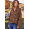 imagePRETTYGARDEN Womens Winter Moto Jacket Faux Suede Long Sleeve Zip Up Pockets Short Coat Y2K Fall Fashion Dressy Outerwear