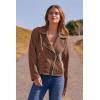 imagePRETTYGARDEN Womens Winter Moto Jacket Faux Suede Long Sleeve Zip Up Pockets Short Coat Y2K Fall Fashion Dressy Outerwear