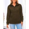 imagePRETTYGARDEN Womens Winter Quilted Sweatshirt Casual Quarter Zip Collared Long Sleeve V Neck Pullover Tops