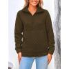 imagePRETTYGARDEN Womens Winter Quilted Sweatshirt Casual Quarter Zip Collared Long Sleeve V Neck Pullover Tops