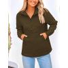 imagePRETTYGARDEN Womens Winter Quilted Sweatshirt Casual Quarter Zip Collared Long Sleeve V Neck Pullover Tops