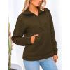imagePRETTYGARDEN Womens Winter Quilted Sweatshirt Casual Quarter Zip Collared Long Sleeve V Neck Pullover Tops