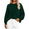 imagePRETTYGARDEN Fall Sweaters for Women 2026 Fashion Long Sleeve Casual Ribbed Knit Winter Clothes Pullover Jumper TopsDark Green