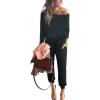 imagePRETTYGARDEN Jumpsuits for Women Casual 2026 Fall Long Sleeve Off Shoulder Rompers One Piece Travel Outfits Fashion ClothingAblack