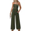 imagePRETTYGARDEN Jumpsuits for Women Dressy 2026 Summer Sleeveless Casual Wide Leg Rompers Spring Cruise Vacation OutfitsArmy Green