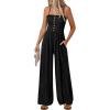 imagePRETTYGARDEN Jumpsuits for Women Dressy 2026 Summer Sleeveless Casual Wide Leg Rompers Spring Cruise Vacation OutfitsBlack