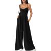 imagePRETTYGARDEN Jumpsuits for Women Summer 2026 Sleeveless Wide Leg Date Night Rompers Beach Vacation Cruise One Piece OutfitsBlack