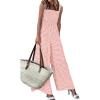imagePRETTYGARDEN One Piece Jumpsuits for Women 2026 Summer Sleeveless Smocked Gingham Wide Leg Date Night Rompers Spring OutfitsLight Pink