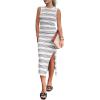 Striped White Grey
