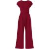 imagePRETTYGARDEN Summer Jumpsuits for Women Dressy 2026 Ribbed Cap Sleeve Wide Leg Pants Rompers Elegant Casual One Piece OutfitsWine Red