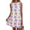 imagePRETTYGARDEN Sundresses for Women 2026 Summer Elegant Floral A Line Short Party Dress Beach Vacation ClothesApricot Purple Floral