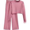 imagePRETTYGARDEN Womens 2024 Fall 2 Piece Tracksuit Outfits Casual Long Sleeve Pullover Tops And Palazzo Pants Sets