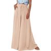 imagePRETTYGARDEN Womens 2026 Summer Wide Leg Palazzo Pants High Waisted Flowy Pockets Spring Casual Lounge Boho Beach TrousersBeige