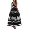 imagePRETTYGARDEN Womens Floral Maxi Dress 2026 Sleeveless Vneck Belt Ruffle Long Dresses Boho Summer Beach Vacation ClothesBlack