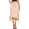 imagePRETTYGARDEN Womens Metallic Midi Party Skirt Casual High Waisted Fringe Shiny Y2K Long Pencil Skirts Fall Clothes