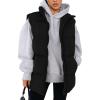 imagePRETTYGARDEN Womens Puffer Jacket Vests 2026 Fall Casual Sleeveless Stand Collar Zip Up Coats Warm Winter OuterwearBlack