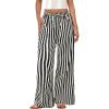 imagePRETTYGARDEN Womens Wide Leg Lounge Pants Spring Summer Drawstring Elastic Waist Comfy Striped Pajama Bottoms Trendy ClothesStriped White Black
