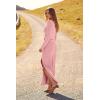 imagePRETTYGARDEN 2024 Fall 2 Piece Outfits For Women Rib Knit Crop Top And Slit Maxi Dress Skirt Sets Tracksuit PinkLarge