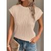 imagePRETTYGARDEN Blouses for Women Dressy Casual 2026 Spring Summer Business Office Tops Cap Sleeve Textured Cute Work ShirtApricot