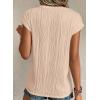 imagePRETTYGARDEN Blouses for Women Dressy Casual 2026 Spring Summer Business Office Tops Cap Sleeve Textured Cute Work ShirtApricot