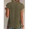 imagePRETTYGARDEN Blouses for Women Dressy Casual 2026 Spring Summer Business Office Tops Cap Sleeve Textured Cute Work ShirtArmy Green