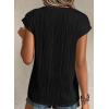 imagePRETTYGARDEN Blouses for Women Dressy Casual 2026 Spring Summer Business Office Tops Cap Sleeve Textured Cute Work ShirtBlack