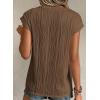 imagePRETTYGARDEN Blouses for Women Dressy Casual 2026 Spring Summer Business Office Tops Cap Sleeve Textured Cute Work ShirtCoffee