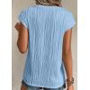 imagePRETTYGARDEN Blouses for Women Dressy Casual 2026 Spring Summer Business Office Tops Cap Sleeve Textured Cute Work ShirtLight Blue