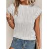 imagePRETTYGARDEN Blouses for Women Dressy Casual 2026 Spring Summer Business Office Tops Cap Sleeve Textured Cute Work ShirtLight Grey