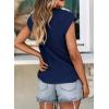 imagePRETTYGARDEN Blouses for Women Dressy Casual 2026 Spring Summer Business Office Tops Cap Sleeve Textured Cute Work ShirtNavy