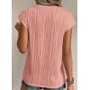 imagePRETTYGARDEN Blouses for Women Dressy Casual 2026 Spring Summer Business Office Tops Cap Sleeve Textured Cute Work ShirtPink