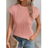 imagePRETTYGARDEN Blouses for Women Dressy Casual 2026 Spring Summer Business Office Tops Cap Sleeve Textured Cute Work ShirtPink