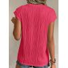 imagePRETTYGARDEN Blouses for Women Dressy Casual 2026 Spring Summer Business Office Tops Cap Sleeve Textured Cute Work ShirtRed