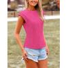 imagePRETTYGARDEN Blouses for Women Dressy Casual 2026 Spring Summer Business Office Tops Cap Sleeve Textured Cute Work ShirtRose Red
