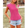 imagePRETTYGARDEN Blouses for Women Dressy Casual 2026 Spring Summer Business Office Tops Cap Sleeve Textured Cute Work ShirtRose Red