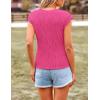 imagePRETTYGARDEN Blouses for Women Dressy Casual 2026 Spring Summer Business Office Tops Cap Sleeve Textured Cute Work ShirtRose Red