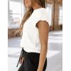 imagePRETTYGARDEN Blouses for Women Dressy Casual 2026 Spring Summer Business Office Tops Cap Sleeve Textured Cute Work ShirtWhite
