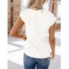 imagePRETTYGARDEN Blouses for Women Dressy Casual 2026 Spring Summer Business Office Tops Cap Sleeve Textured Cute Work ShirtWhite