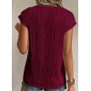 imagePRETTYGARDEN Blouses for Women Dressy Casual 2026 Spring Summer Business Office Tops Cap Sleeve Textured Cute Work ShirtWine Red
