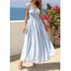 imagePRETTYGARDEN Boho Maxi Dresses for Women 2026 Summer Floral Wedding Guest Dress Resort Wear Spring Long Flowy Beach SundressBlue Striped