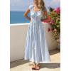imagePRETTYGARDEN Boho Maxi Dresses for Women 2026 Summer Floral Wedding Guest Dress Resort Wear Spring Long Flowy Beach SundressBlue Striped