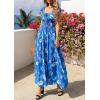 imagePRETTYGARDEN Boho Maxi Dresses for Women 2026 Summer Floral Wedding Guest Dress Resort Wear Spring Long Flowy Beach SundressBlue White Floral