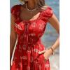 imagePRETTYGARDEN Boho Maxi Dresses for Women 2026 Summer Floral Wedding Guest Dress Resort Wear Spring Long Flowy Beach SundressBrick Red Floral