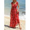 imagePRETTYGARDEN Boho Maxi Dresses for Women 2026 Summer Floral Wedding Guest Dress Resort Wear Spring Long Flowy Beach SundressBrick Red Floral